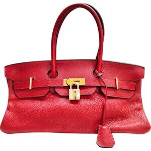 4295620BA (X6) Hermes Shoulder Bag Birkin Red Taurillon Clemence
